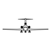 Flugzeugreise-Vektorsymbol-Illustration Transportumriss. Flugzeugsymbol und Fliegenflugzeug transportieren isolierte weiße Linie dünn vektor