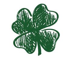 st. Patricks dag, retro stil emblem blad klöver. vektor