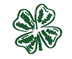 st. Patricks dag, retro stil emblem blad klöver. vektor