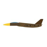 Militärflugzeug Seitenansicht Vektorsymbol Luftfahrt Kampfjet. kriegsflugzeug isolierte bombertruppe. Cartoon-Marine-Kriegsmaschine vektor
