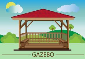 Gazebo Flat Design vektor