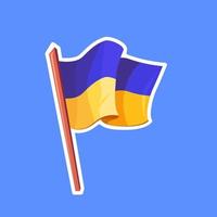 ukrainische flagge, aufkleber im cartoon-stil vektor