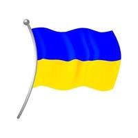 ukrainische Flagge auf weißem Hintergrund vektor