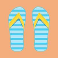 Flip Flop Strandurlaub Sandale Fuß Vektor Icon Draufsicht. mode schuh paar set reise. Accessoire-Streifen mit Seemuster