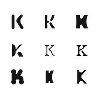 Buchstabe k Logo-Design-Vorlage Sammlung Symbol kreativ. satz schwarzer formen buchstabe k markenidentität vektorillustration vektor