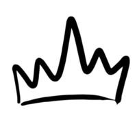 hand dragen krona vektor klotter symbol drottning. lyx skiss konst kunglig ikon kung och majestätisk royalty tiara monark tecken. monark rike linje illustration och isolerat Smycken teckning svart element