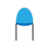 stol blå främre se trä- vektor ikon. kontor bekväm symbol avslappning möbel Utrustning