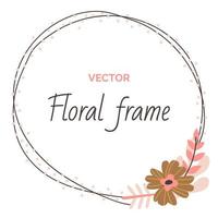 modern ram blomma i neutral färger. söt blommig bakgrund. vektor illustration