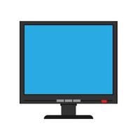 Anzeigevektorsymbol für die Vorderansicht des Monitorbildschirms. oben computer elektronisch isoliert weiß. flat pc gerät ausstattung büro vektor