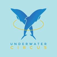 under vattnet cirkus logotyp vektor