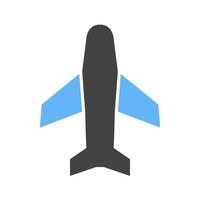 Blaues und schwarzes Symbol für Flugzeugpassagiere vektor