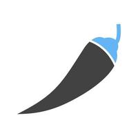 Chili-Glyphe blaues und schwarzes Symbol vektor