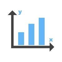 Statistik-Glyphe blaues und schwarzes Symbol vektor