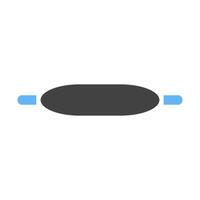 Roller Pin Glyphe blaues und schwarzes Symbol vektor