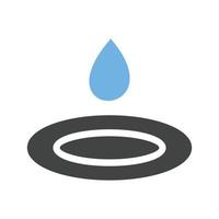 blaues und schwarzes Symbol für Wassertropfen-Glyphe vektor