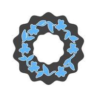 Rosenkranz Glyphe blaues und schwarzes Symbol vektor