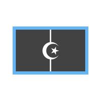 Algerien-Glyphe blaues und schwarzes Symbol vektor