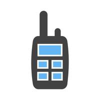 cellulär telefon glyf blå och svart ikon vektor