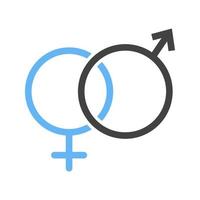 manlig och kvinna glyf blå och svart ikon vektor