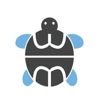 Haustierschildkröte Glyphe blaues und schwarzes Symbol vektor