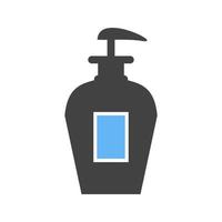 Handwaschseife Glyphe blaues und schwarzes Symbol