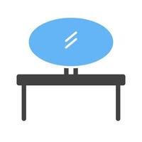 Tischspiegel Glyphe blaues und schwarzes Symbol vektor
