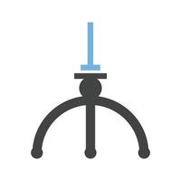 Klauenmaschinen-Glyphe blaues und schwarzes Symbol vektor