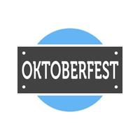 Oktoberfest-Banner-Glyphe blaues und schwarzes Symbol vektor