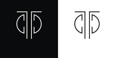 t och c brev logotyp, enkel, abstrakt, kreativ och minimalistisk. fri vektor