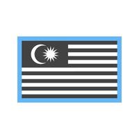 Malaysia-Glyphe blaues und schwarzes Symbol vektor