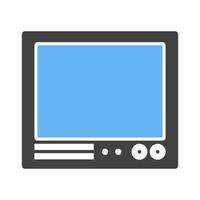 Fernseher Glyphe blaues und schwarzes Symbol vektor