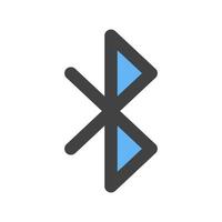 blaues und schwarzes Symbol für Bluetooth-Glyphe vektor