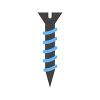 Schraube Glyphe blaues und schwarzes Symbol vektor