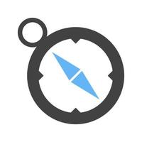 Kompass-Glyphe blaues und schwarzes Symbol vektor