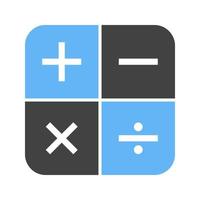 mathematische Symbole i Glyphe blaues und schwarzes Symbol vektor