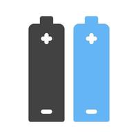 batterier glyf blå och svart ikon vektor