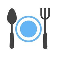 Abendessen Glyphe blaues und schwarzes Symbol vektor