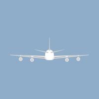 Jetliner Tourismus Transport Illustration isolierte flache Ikone Rückansicht. Konzept verfolgen Verkehrsflugzeugvektor vektor