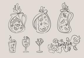 Handdragen Sangria Vector Set