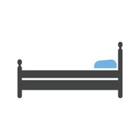 Schlafzimmer Glyphe blaues und schwarzes Symbol vektor