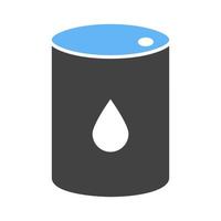Ölfass-Glyphe blaues und schwarzes Symbol vektor