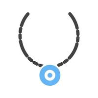Halskette Glyphe blaues und schwarzes Symbol vektor
