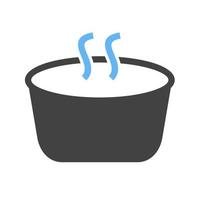 soppa pott glyf blå och svart ikon vektor