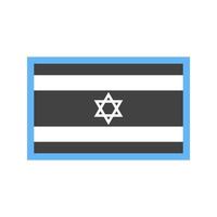 israel glyph blaues und schwarzes symbol vektor