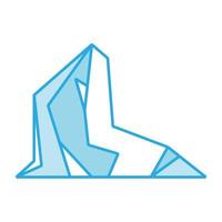 Eisberg-Vektorsymbol und blaue Illustration Unterwassermeer. Natur tiefer Ozean und polare antarktische Kälte. arktisches Frostgebirgsgletschersymbol und gefrorenes Bergdesign. Zusammenfassung unter Nordlandschaft vektor