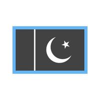 Pakistan-Glyphe blaues und schwarzes Symbol vektor