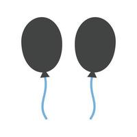 ballonger glyf blå och svart ikon vektor