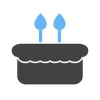Geburtstagstorte Glyphe blaues und schwarzes Symbol vektor