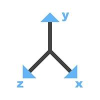 graph ii glyph blaues und schwarzes symbol vektor