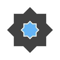 islamic stjärna glyf blå och svart ikon vektor